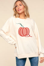 Load image into Gallery viewer, Haptics Full Size Embroidery Pumpkin Long Sleeve Knit Top
