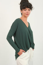 Load image into Gallery viewer, HYFVE Draped Drop Shoulder Long Sleeve Top
