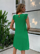 Load image into Gallery viewer, Ruffled Round Neck Sleeveless Dress
