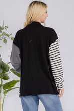 Load image into Gallery viewer, Celeste Full Size Striped Button Up Dropped Shoulder Shacket
