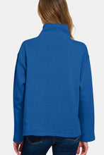 Load image into Gallery viewer, Zenana Turtleneck Half Snap Fleece Sweatshirt
