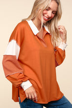 Load image into Gallery viewer, Haptics Color Block Exposed Seam Long Sleeve Top
