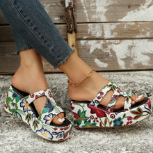 Load image into Gallery viewer, Cutout Floral Peep Toe Sandals
