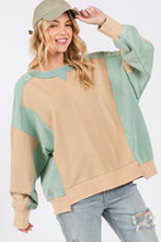 Load image into Gallery viewer, SAGE + FIG Color Block Round Neck Sweatshirt
