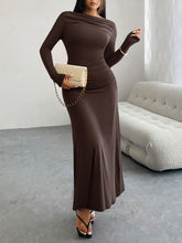 Load image into Gallery viewer, Devine Ruched Long Sleeve Maxi Dress
