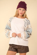 Load image into Gallery viewer, VERY J Printed Long Sleeve Round Neck Knit Top
