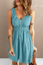 Load image into Gallery viewer, Button Front Empire Waist Sleeveless Slit Dress
