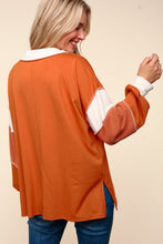 Load image into Gallery viewer, Haptics Color Block Exposed Seam Long Sleeve Top
