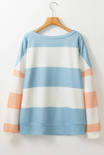 Load image into Gallery viewer, Contrast Color Block Round Neck Long Sleeve Top
