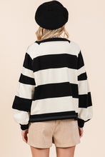 Load image into Gallery viewer, Mittoshop Striped Snap Shoulder Long Sleeve T-Shirt
