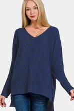 Load image into Gallery viewer, Zenana High-Low Center Seam V-Neck Sweater
