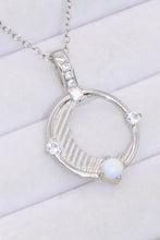 Load image into Gallery viewer, Inlaid Zircon and Natural Moonstone Pendant Necklace
