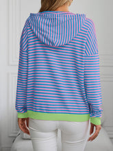 Load image into Gallery viewer, Mandy Striped Long Sleeve Hooded Knit Top
