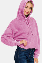 Load image into Gallery viewer, Zenana Acid Wash Fleece Cropped Hoodie
