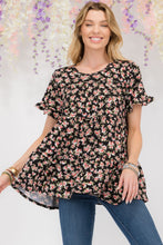 Load image into Gallery viewer, Celeste Full Size Floral Ruffled Short Sleeve Blouse
