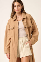 Load image into Gallery viewer, Mittoshop Button Up Drop Shoulder French Terry Longline Jacket
