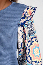Load image into Gallery viewer, Ruffled Printed Round Neck Long Sleeve Top
