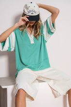 Load image into Gallery viewer, Hailey &amp; Co Contrast Stripe Polo Shirt
