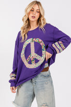 Load image into Gallery viewer, SAGE+FIG Peace Applique Patch Long Sleeve Top
