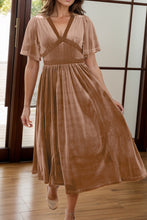 Load image into Gallery viewer, Lace Detail V-Neck Short Sleeve Dress
