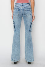 Load image into Gallery viewer, RISEN Full Size High Rise Cargo Flare Jeans
