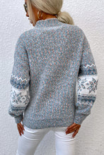 Load image into Gallery viewer, Snowflake Pattern Mock Neck Sweater
