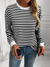 Load image into Gallery viewer, Ivy Lane Striped Round Neck Long Sleeve Sweatshirt
