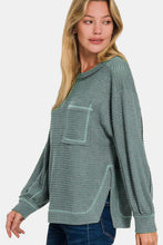 Load image into Gallery viewer, Zenana Exposed Seam Side Slit Long Sleeve Top
