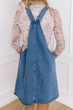 Load image into Gallery viewer, Square Neck Wide Strap Denim Overall Dress

