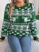 Load image into Gallery viewer, Christmas Element Round Neck Long Sleeve Sweater
