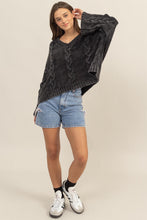 Load image into Gallery viewer, HYFVE Cable Knit V-Neck Dropped Shoulder Oversized Sweater
