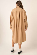 Load image into Gallery viewer, Mittoshop Button Up Drop Shoulder French Terry Longline Jacket
