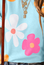 Load image into Gallery viewer, Flower Round Neck Short Sleeve Blouse
