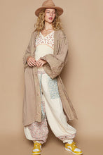 Load image into Gallery viewer, POL Flower Lace Trim Open Front Longline Cardigan
