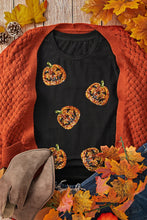 Load image into Gallery viewer, Sequin Pumpkin Round Neck Short Sleeve T-Shirt
