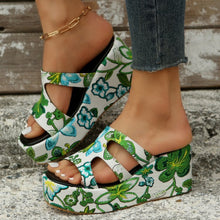 Load image into Gallery viewer, Cutout Floral Peep Toe Sandals
