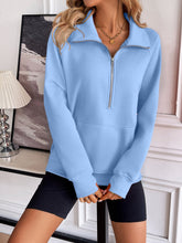 Load image into Gallery viewer, Ivy Lane Half Zip Raglan Sleeve Sweatshirt
