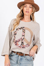Load image into Gallery viewer, SAGE + FIG Floral Peace Patch Round Neck Top

