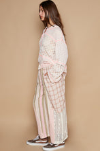 Load image into Gallery viewer, POL Drawstring Plaid Print Lace Straight Pants
