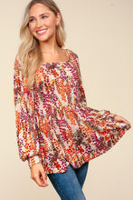 Load image into Gallery viewer, Haptics Full Size Peplum Floral Square Neck Blouse
