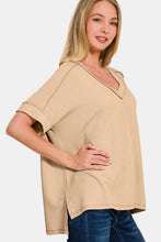 Load image into Gallery viewer, Zenana Corded Rib Short Sleeve High-Low T-Shirt
