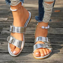 Load image into Gallery viewer, Open Toe Double Buckle Sandals
