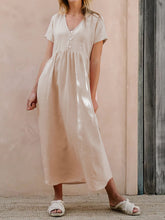 Load image into Gallery viewer, V-Neck Short Sleeve Midi Dress
