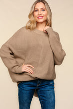 Load image into Gallery viewer, Haptics Full Size Side Slit Texture Asymmetric Sweater
