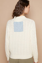 Load image into Gallery viewer, POL Cable-Knit Peace Patch Dropped Shoulder Sweater
