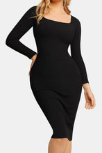 Load image into Gallery viewer, Basic Bae Full Size Built-In Shapewear Square Neck Long Sleeve Dress
