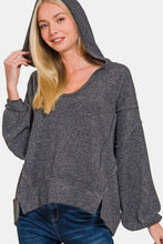 Load image into Gallery viewer, Zenana Brushed Hacci Exposed Seam Hoodie
