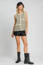 Load image into Gallery viewer, Umgee Round Neck Texture Striped Tank
