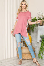 Load image into Gallery viewer, Celeste Full Size Flower Color Block Cross Back T-Shirt
