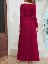 Load image into Gallery viewer, Pocketed V-Neck Long Sleeve Maxi Dress
